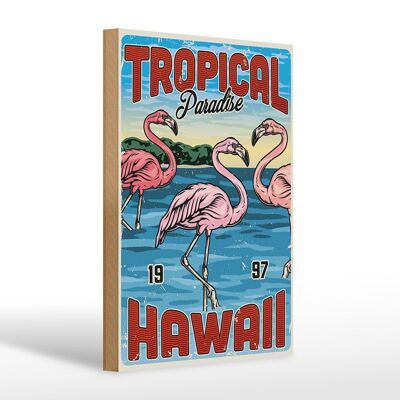 Holzschild Retro 20x30cm Tropical Paradise Hawaii