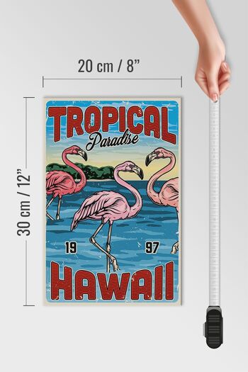 Panneau en bois rétro 20x30cm Paradis Tropical Hawaï 4