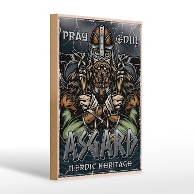 Wooden sign Viking 20x30cm Asgard nordic Heritage