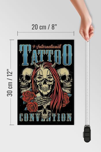 Tatouage panneau en bois 20x30cm International Tatoo 4