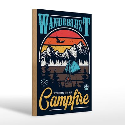 Cartello in legno da campeggio 20x30 cm Wanderlus Campfire Outdoor