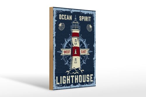 Holzschild Seefahrt 20x30cm Ocean spirit lighthouse