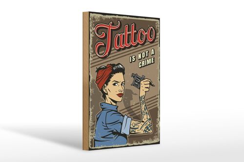 Holzschild Retro 20x30cm Tatoo is not a crime Pinup