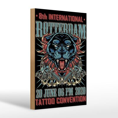 Targa in legno tatuaggio 20x30 cm Convention di Rotterdam 20 giugno