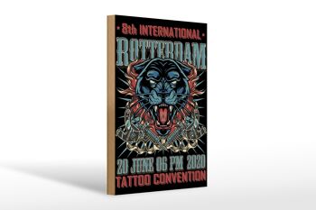 Tatouage panneau en bois 20x30cm Convention de Rotterdam 20 juin 1