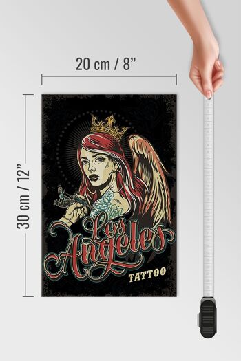 Panneau en bois Pinup 20x30cm Tattoo Los Angeles décoration noire 4