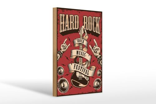 Holzschild Retro 20x30cm hard Rock Music festival