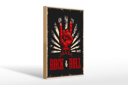 Holzschild Retro 20x30cm Rock & Roll Musik