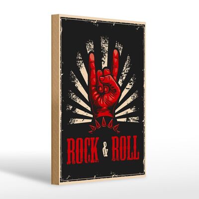 Holzschild Retro 20x30cm Rock & Roll Musik