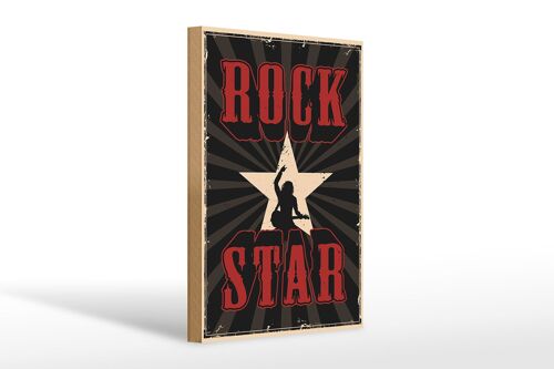 Holzschild Retro 20x30cm Rock Star Musik