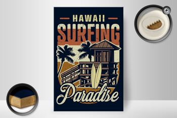 Panneau en bois Hawaï 20x30cm Surfing Paradise 2