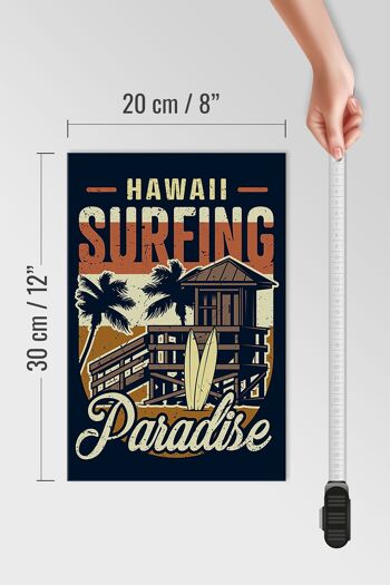 Panneau en bois Hawaï 20x30cm Surfing Paradise 4