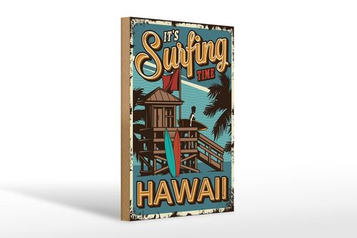 Holzschild Hawaii 20x30cm ist Surfing time