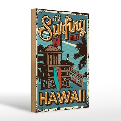 Holzschild Hawaii 20x30cm ist Surfing time