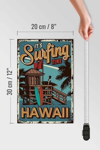 Panneau en bois Hawaii 20x30cm c'est l'heure du surf 4