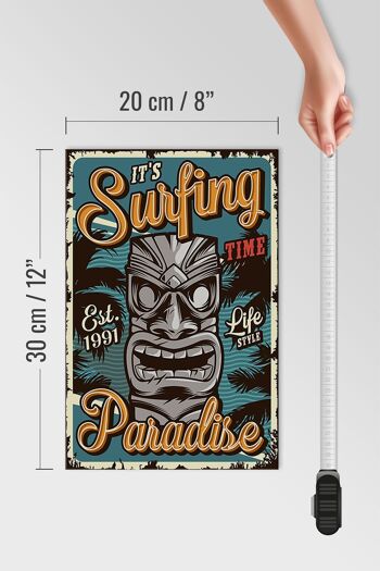 Panneau en bois Hawaii 20x30cm is Surfing time Paradise 4