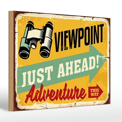 Wooden sign Retro 30x20cm Viewpoint Adventure this way