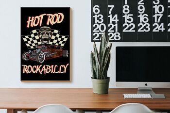 Panneau en bois voiture 20x30cm hot rod rockabilly 3