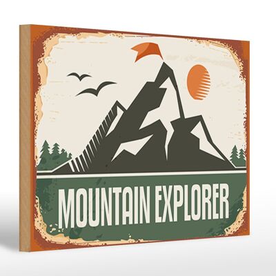 Holzschild Retro 30x20cm Mountain Explorer