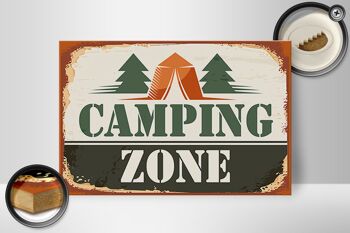 Panneau en bois Camping 30x20cm Camping Zone Outdoor 2