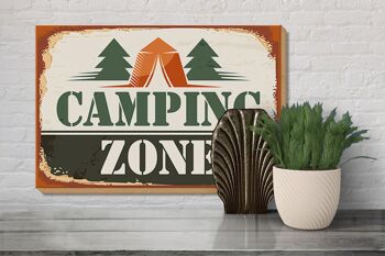 Panneau en bois Camping 30x20cm Camping Zone Outdoor 3