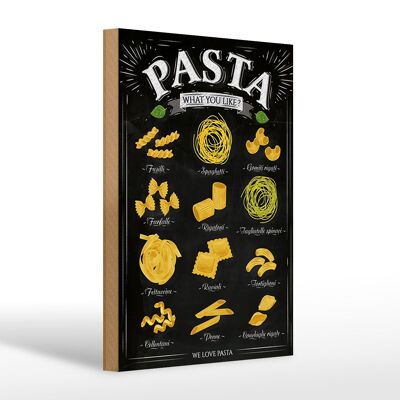 Letrero de madera pasta 20x30cm pasta lo que te gusta la comida