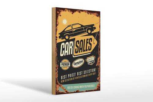 Holzschild Retro 20x30cm Car Sales best price Auto