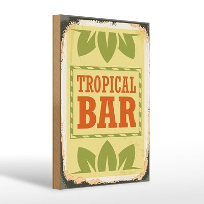 Cartel de madera 20x30cm Tropical Bar Verano