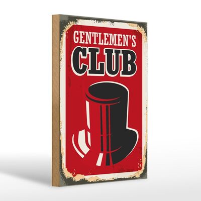 Cartello in legno retrò 20x30 cm Gentlemen`s Club Men