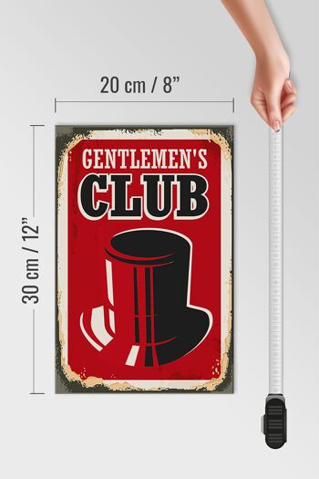 Panneau en bois rétro 20x30cm Gentlemen's Club Men 4