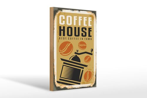 Holzschild Retro 20x30cm Kaffee Coffee House best in town