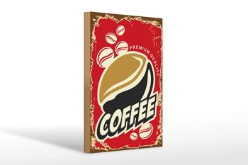 Plaque en bois rétro 20x30cm café qualité premium 1