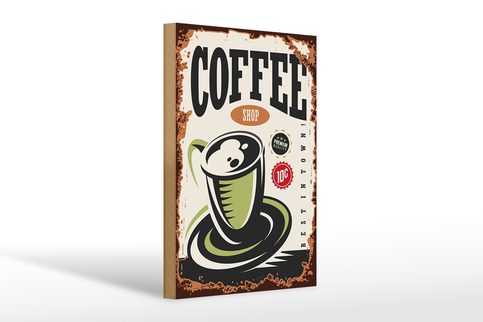 Cartello in legno retrò 20x30 cm caffetteria premium