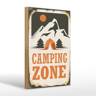 Cartel de madera Camping 20x30cm Zona de acampada Exterior