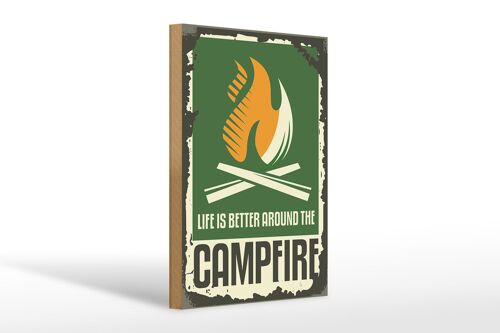 Holzschild Camping 20x30cm campfire life is better