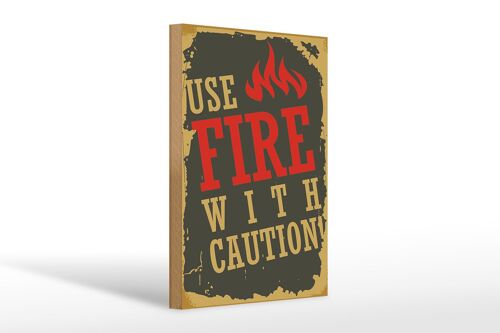 Holzschild Camping 20x30cm use fire with caution!