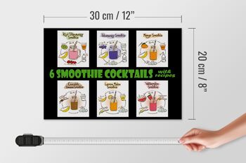 Panneau en bois 30x20cm 6 recettes de cocktails smoothies 4