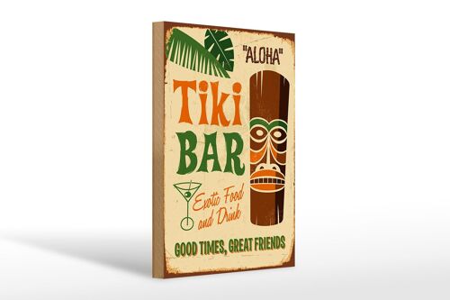 Holzschild 20x30cm Tiki Bar Aloha Exotic Food