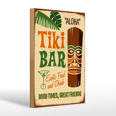Holzschild 20x30cm Tiki Bar Aloha Exotic Food