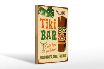 Panneau en bois 20x30cm Tiki Bar Aloha Exotic Food 1