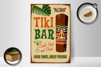 Panneau en bois 20x30cm Tiki Bar Aloha Exotic Food 2