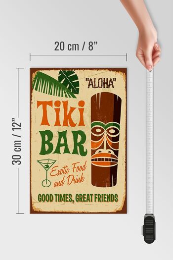 Panneau en bois 20x30cm Tiki Bar Aloha Exotic Food 4