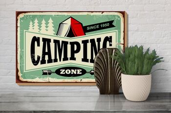 Panneau en bois rétro 30x20cm Camping Zone Outdoor Adventure 3