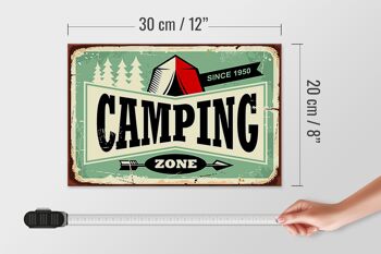 Panneau en bois rétro 30x20cm Camping Zone Outdoor Adventure 4