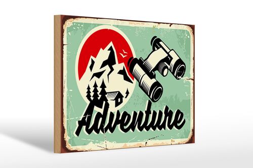 Holzschild Retro 30x20cm Adventure Abenteuer Outdoor