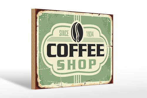 Holzschild Retro 30x20cm Kaffee Coffee Shop since 1934