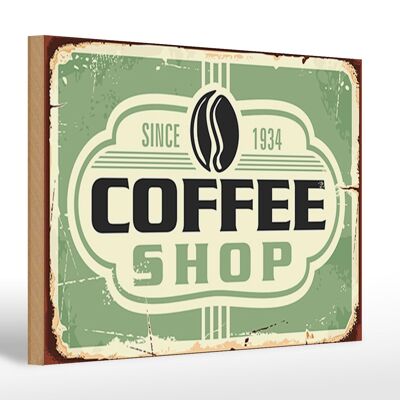 Holzschild Retro 30x20cm Kaffee Coffee Shop since 1934