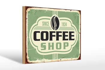 Plaque en bois rétro 30x20cm Café Coffee Shop depuis 1934 1