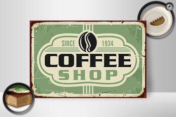 Plaque en bois rétro 30x20cm Café Coffee Shop depuis 1934 2