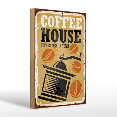 Holzschild Vintage 20x30cm Kaffee Coffee best in town